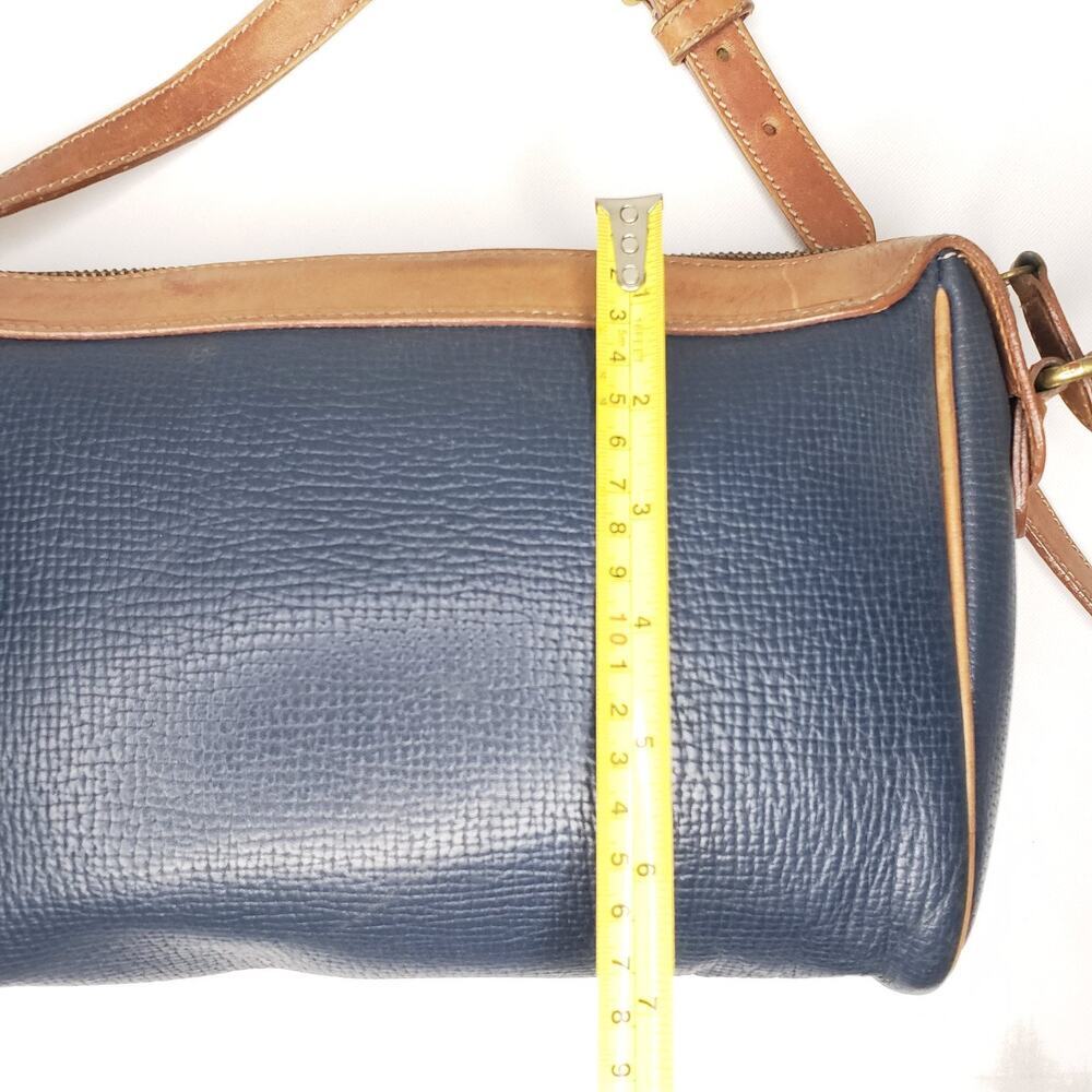 Vintage COACH Italy Blue Tan Pebbled Leather Crossbody Purse Shoulder Bag - Picture 15 of 16